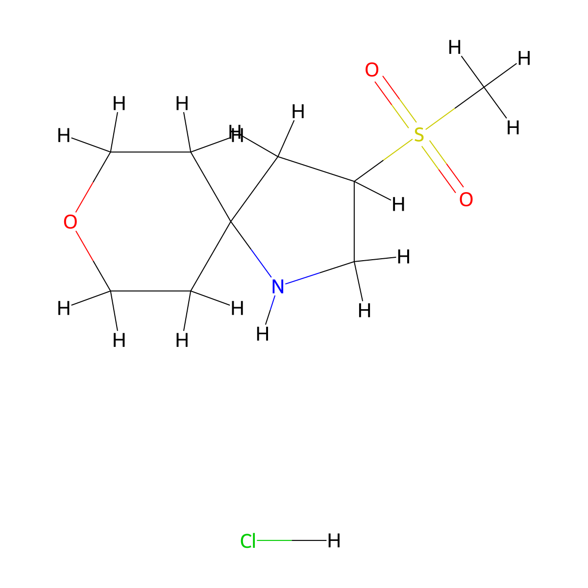 3-Methanesulfonyl-8-oxa-1-azaspiro[4.5]decane hydrochloride molecular structure, CAS 2375259-98-4
