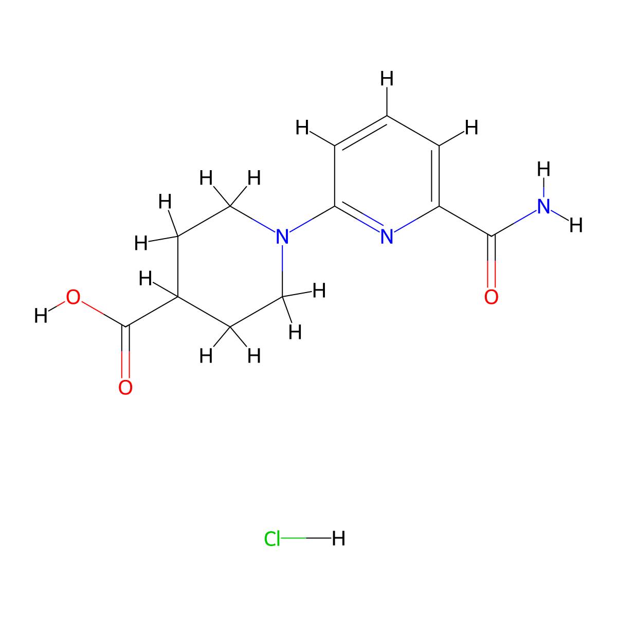 1-(6-Carbamoylpyridin-2-yl)piperidine-4-carboxylic acid hydrochloride molecular structure, CAS 2375260-01-6