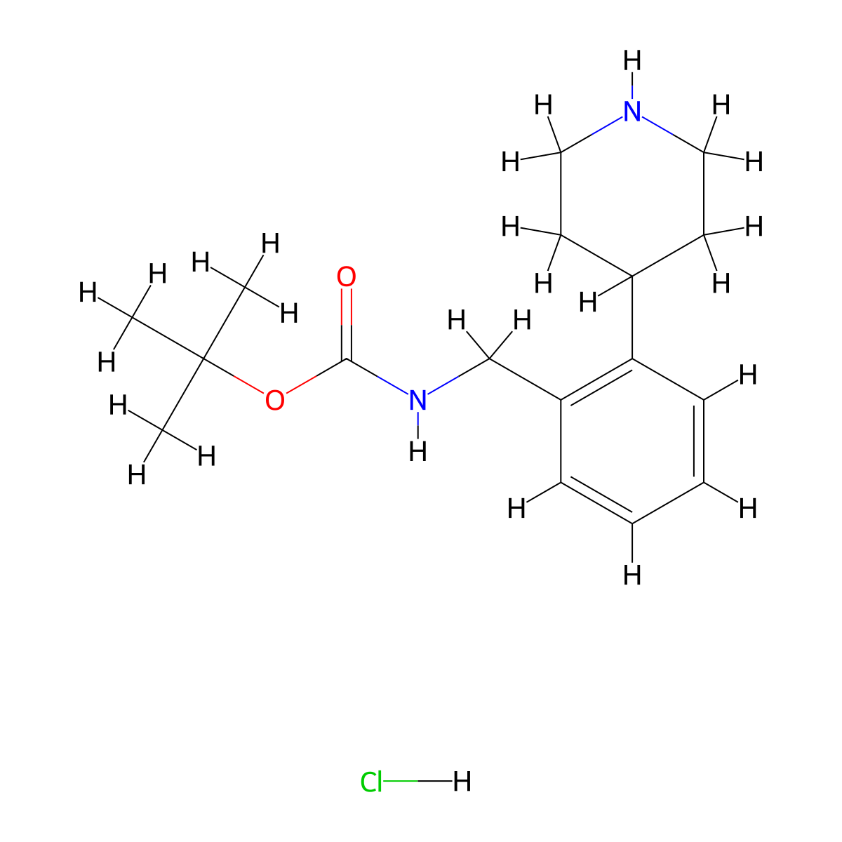 tert-butyl N-{[2-(piperidin-4-yl)phenyl]methyl}carbamate hydrochloride molecular structure, CAS 2375260-02-7