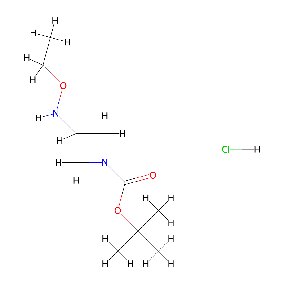 Tert-butyl 3-(ethoxyamino)azetidine-1-carboxylate hydrochloride molecular structure, CAS 2375260-04-9
