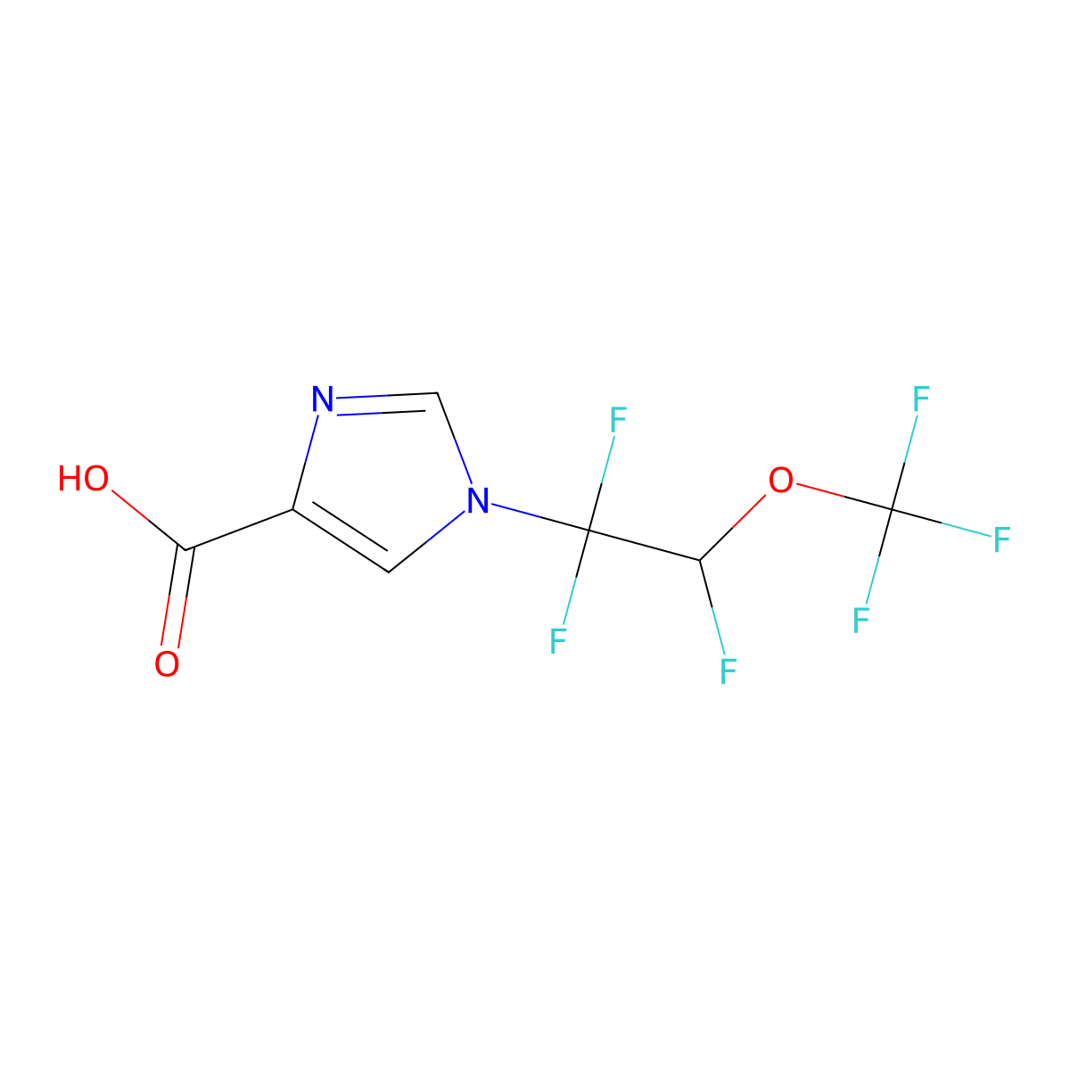 1-[1,1,2-trifluoro-2-(trifluoromethoxy)ethyl]-1H-imidazole-4-carboxylicacid molecular structure, CAS 2375260-12-9