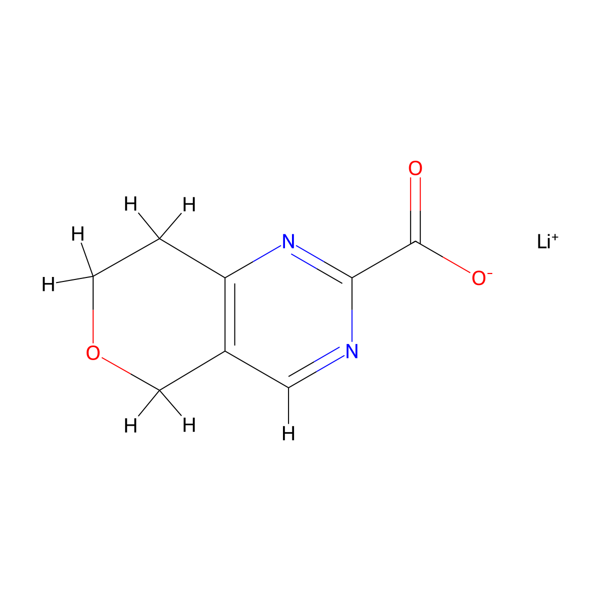 Lithium;7,8-dihydro-5H-pyrano[4,3-d]pyrimidine-2-carboxylate molecular structure, CAS 2375260-13-0