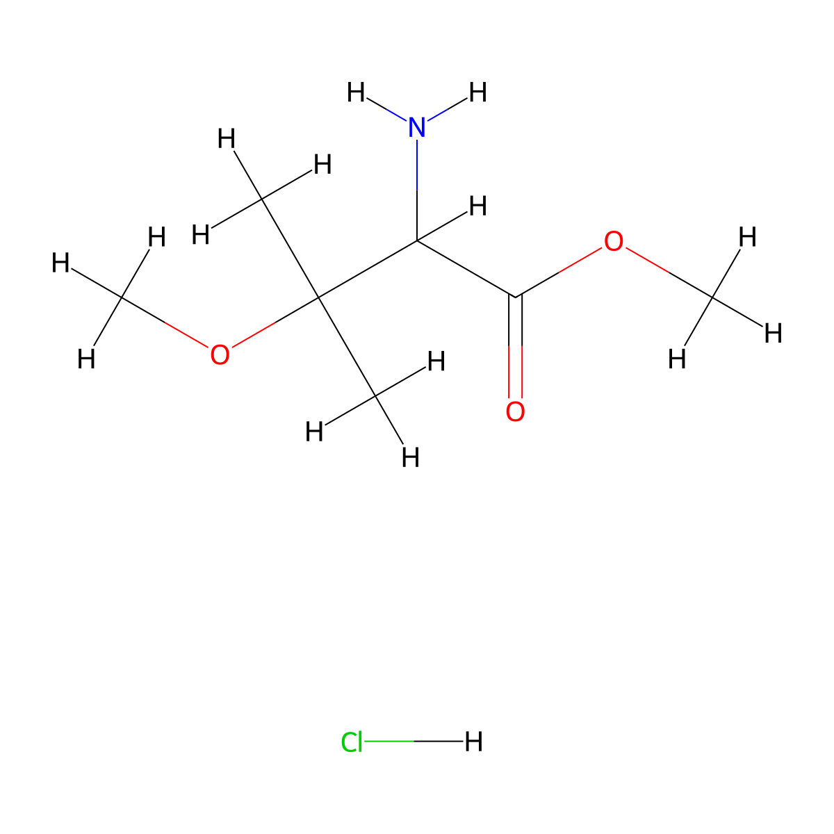 Methyl 2-amino-3-methoxy-3-methylbutanoate hydrochloride molecular structure, CAS 2375260-24-3