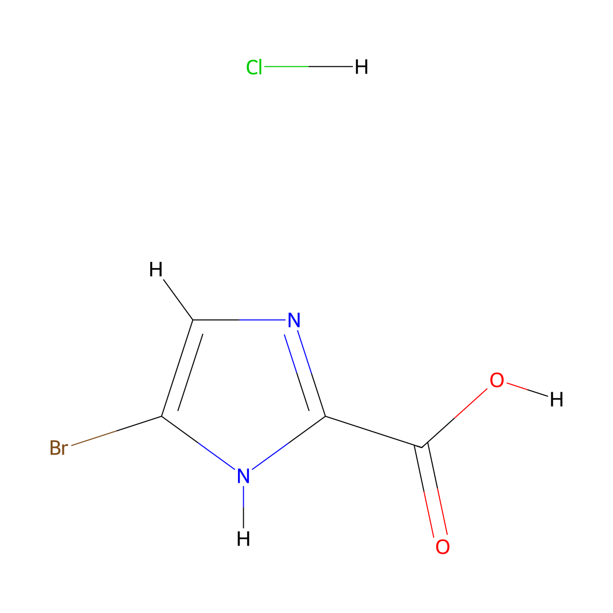 4-bromo-1H-imidazole-2-carboxylic acid hydrochloride molecular structure, CAS 2375260-25-4