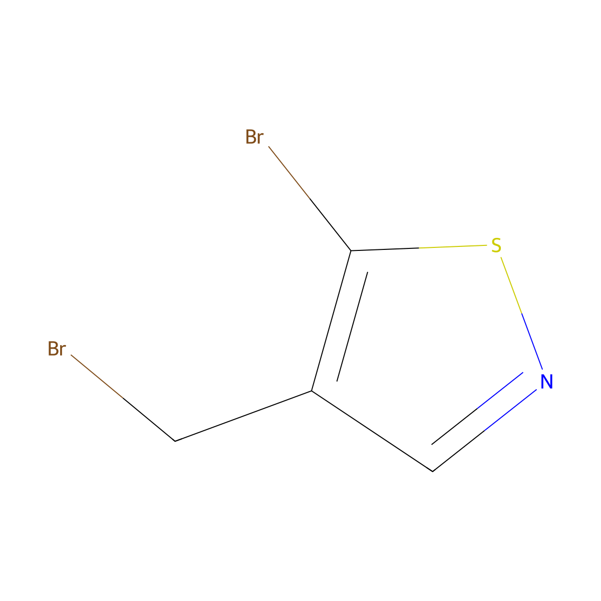 5-Bromo-4-(bromomethyl)-1,2-thiazole molecular structure, CAS 2375260-27-6