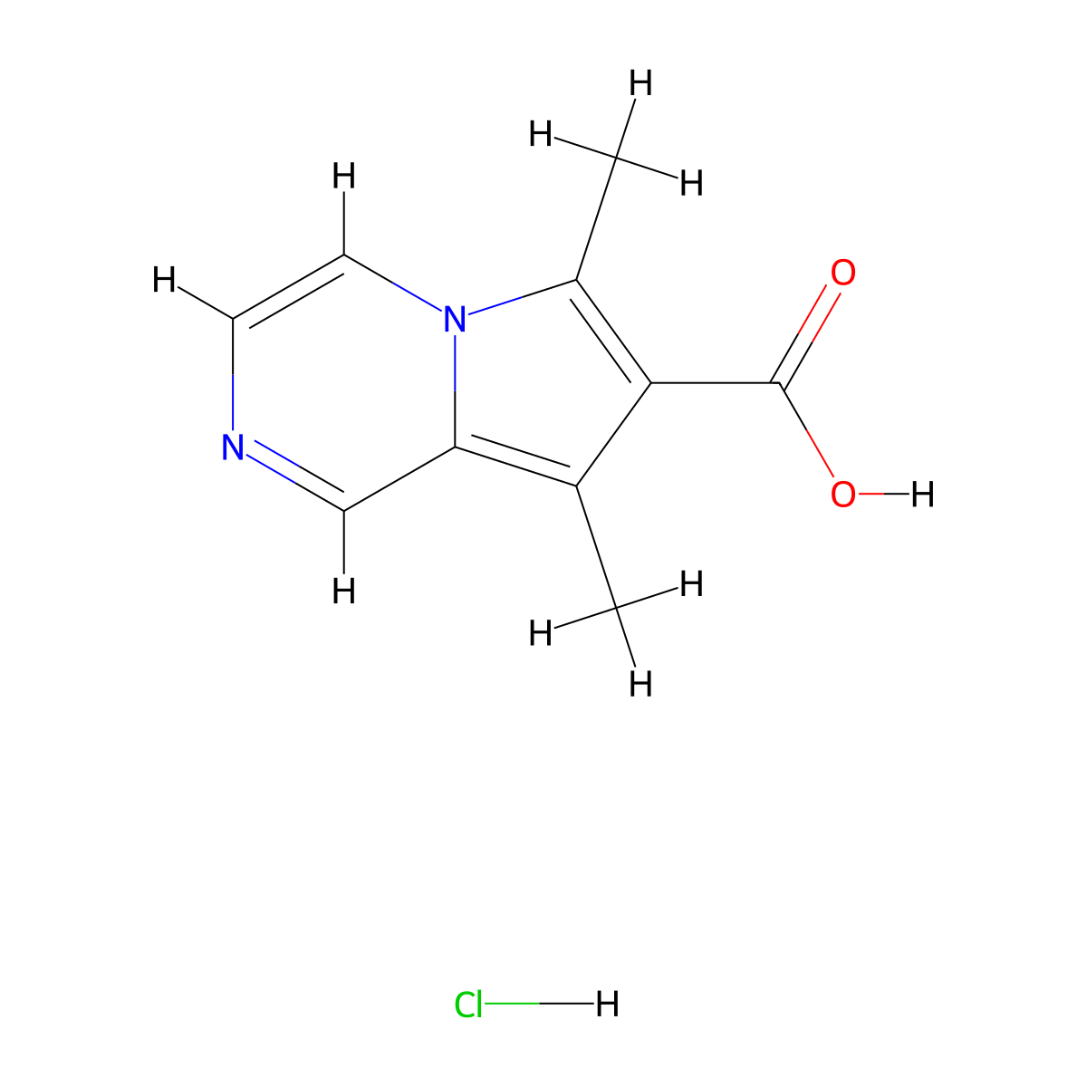 6,8-Dimethylpyrrolo[1,2-a]pyrazine-7-carboxylicacidhydrochloride molecular structure, CAS 2375260-31-2