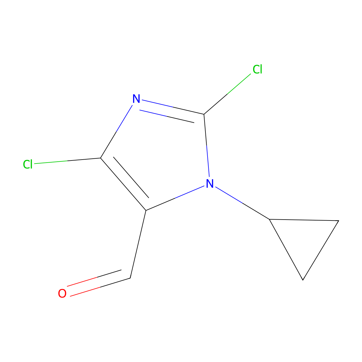 2,4-dichloro-1-cyclopropyl-1H-imidazole-5-carbaldehyde molecular structure, CAS 2375260-36-7