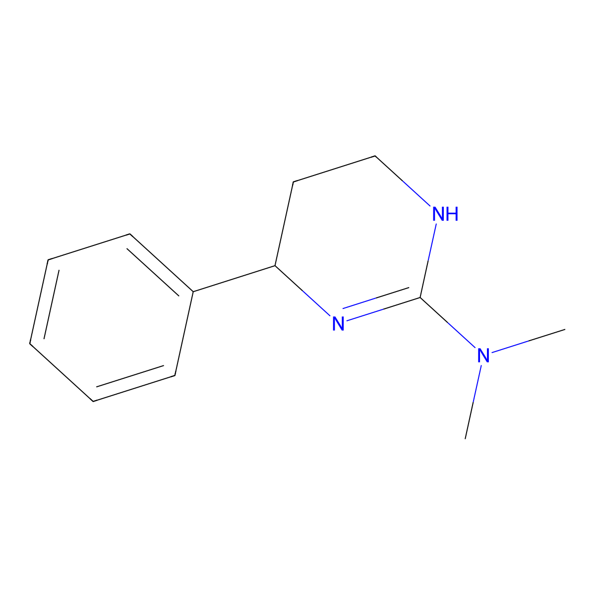 N,N-dimethyl-4-phenyl-1,4,5,6-tetrahydropyrimidin-2-amine molecular structure, CAS 2375260-41-4