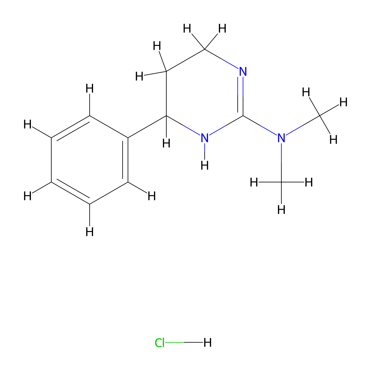 N,N-dimethyl-4-phenyl-1,4,5,6-tetrahydropyrimidin-2-amine hydrochloride molecular structure, CAS 2375260-42-5