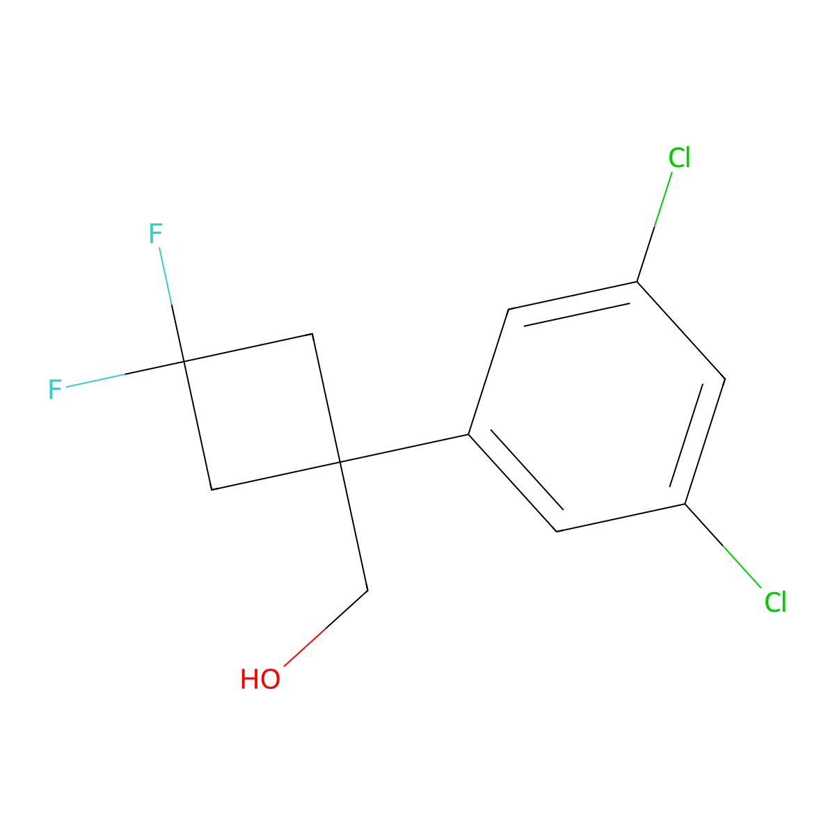 [1-(3,5-Dichlorophenyl)-3,3-difluorocyclobutyl]methanol molecular structure, CAS 2375260-47-0