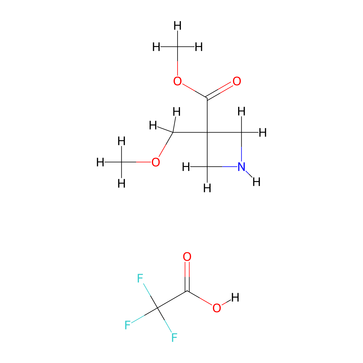 Methyl3-(methoxymethyl)azetidine-3-carboxylate,trifluoroaceticacid molecular structure, CAS 2375260-48-1