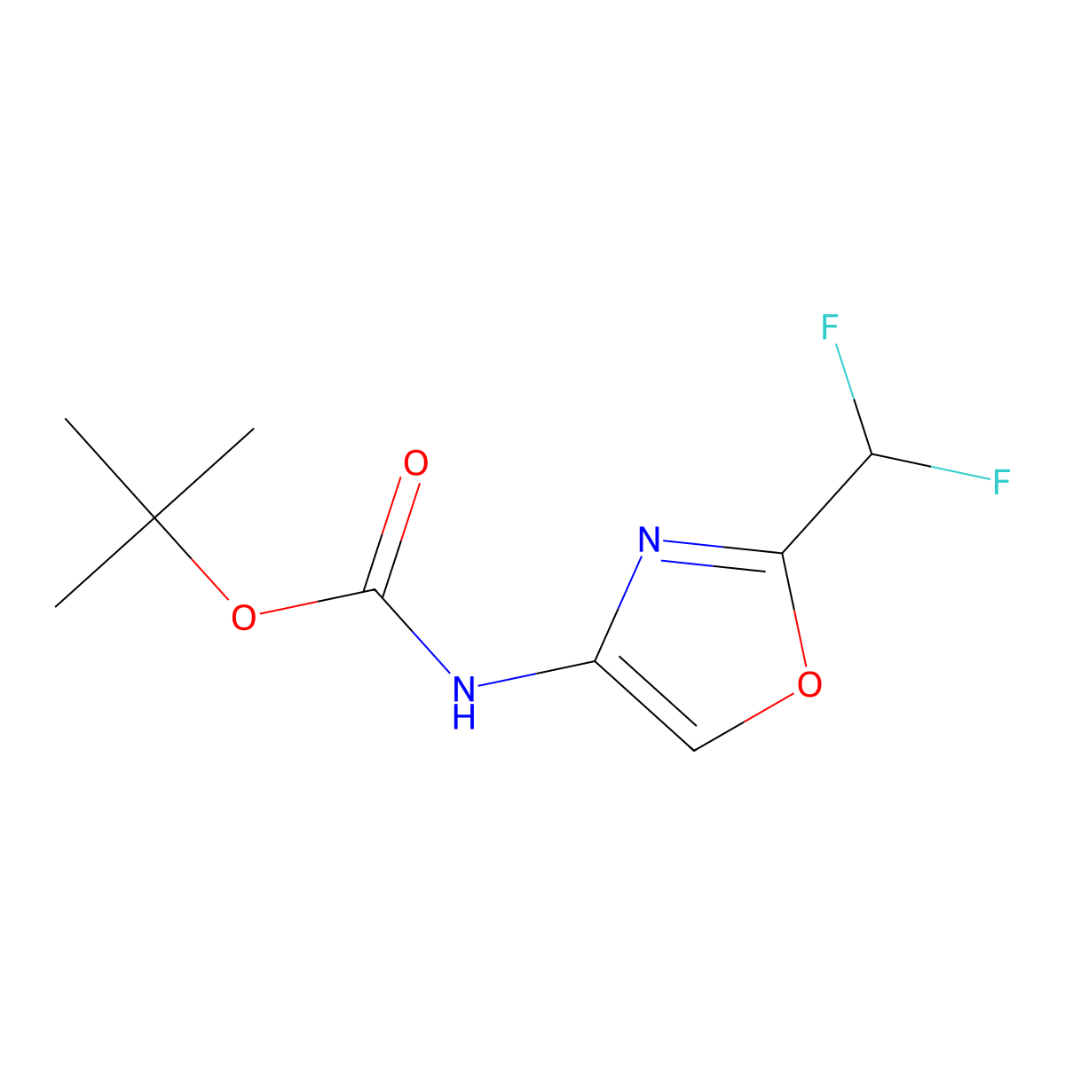 tert-butyl N-[2-(difluoromethyl)-1,3-oxazol-4-yl]carbamate molecular structure, CAS 2375260-49-2