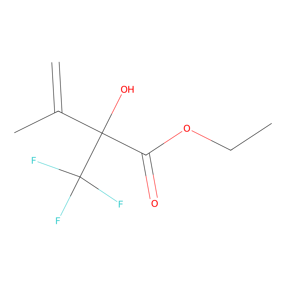 Ethyl2-hydroxy-3-methyl-2-(trifluoromethyl)but-3-enoate molecular structure, CAS 2375260-51-6