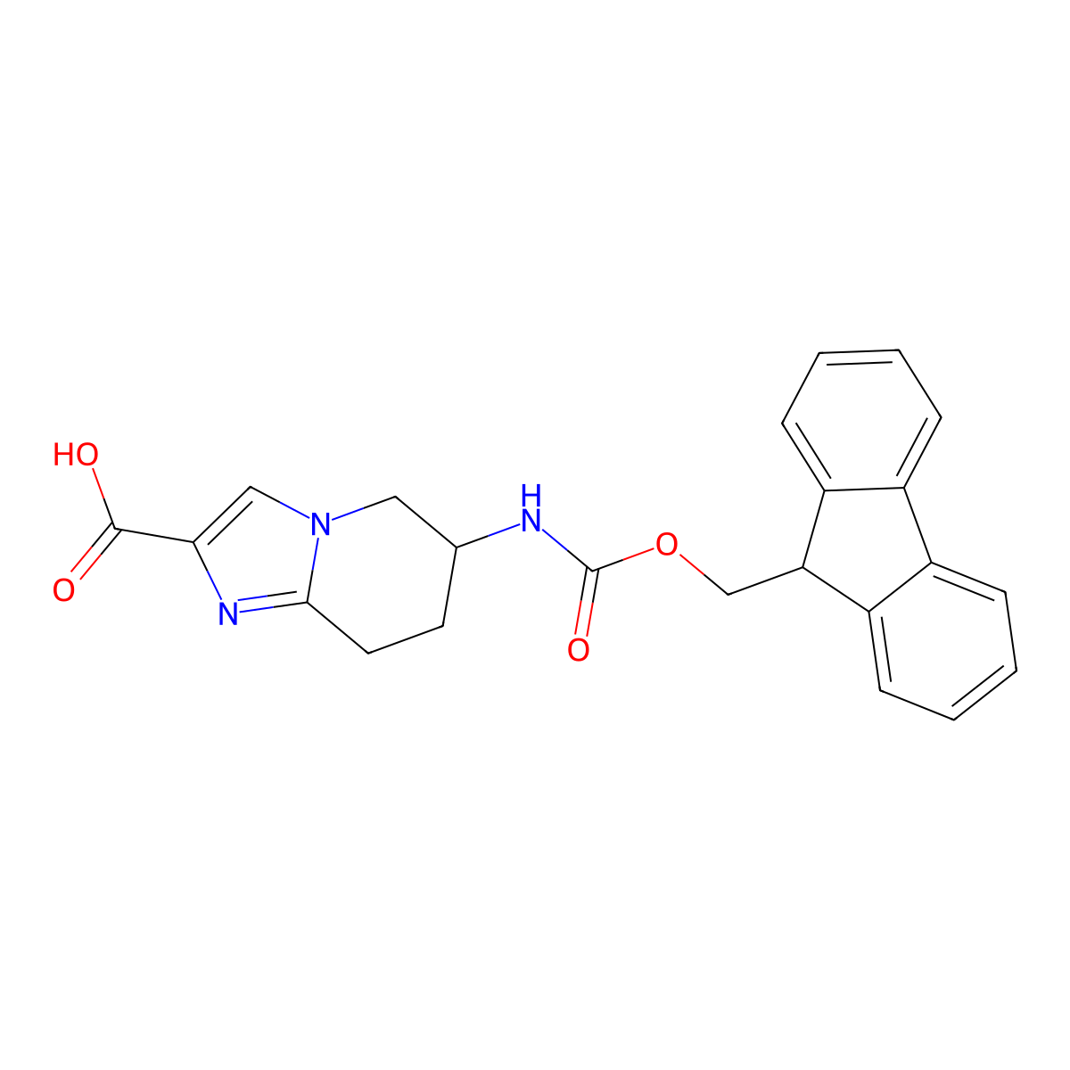 6-({[(9H-fluoren-9-yl)methoxy]carbonyl}amino)-5H,6H,7H,8H-imidazo[1,2-a]pyridine-2-carboxylic acid molecular structure, CAS 2375260-54-9