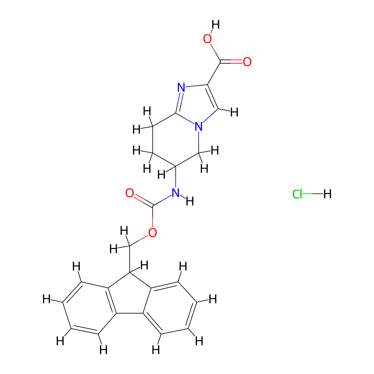 6-(9H-Fluoren-9-ylmethoxycarbonylamino)-5,6,7,8-tetrahydroimidazo[1,2-a]pyridine-2-carboxylic acid;hydrochloride molecular structure, CAS 2375260-55-0