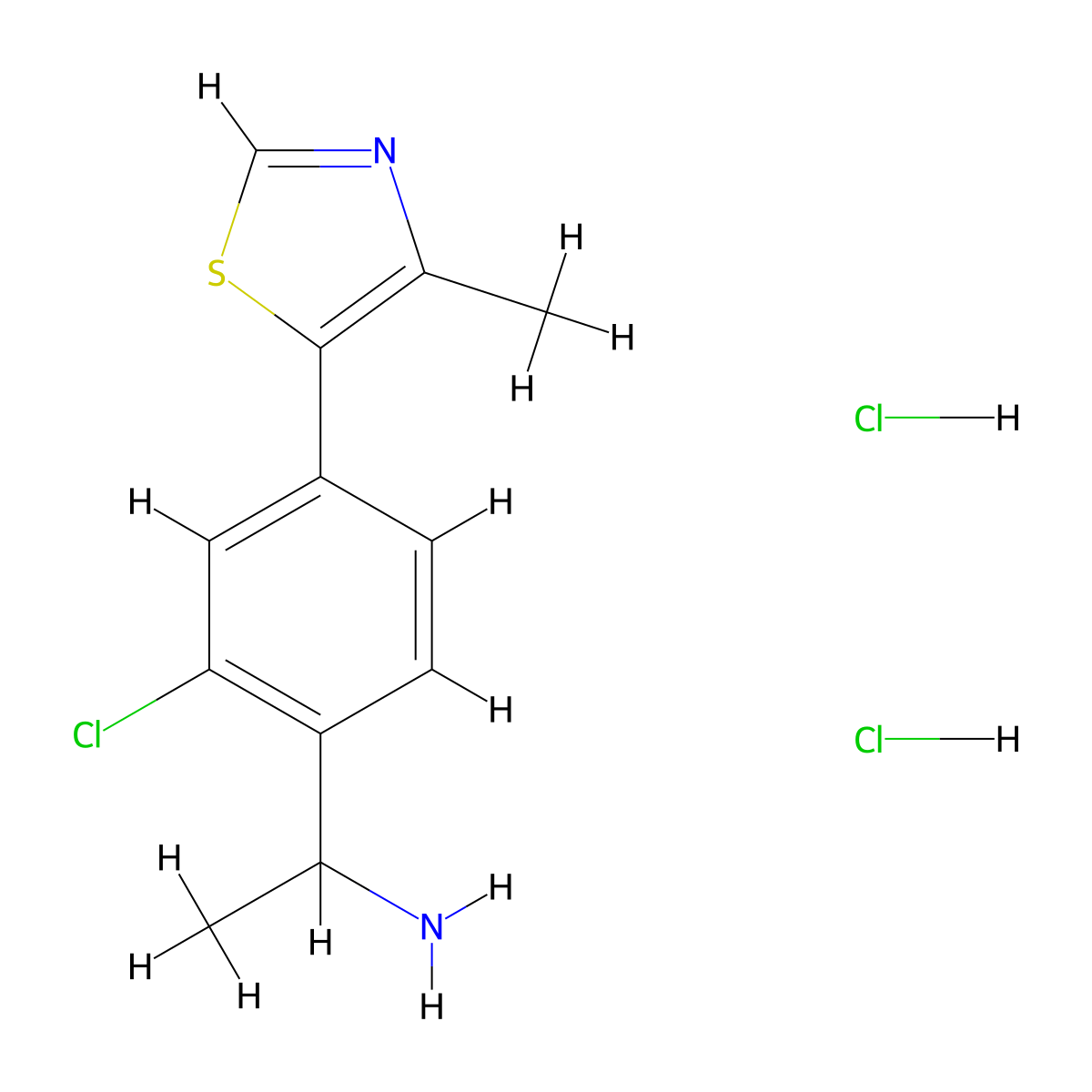 1-[2-Chloro-4-(4-methyl-1,3-thiazol-5-yl)phenyl]ethan-1-amine dihydrochloride molecular structure, CAS 2375260-57-2