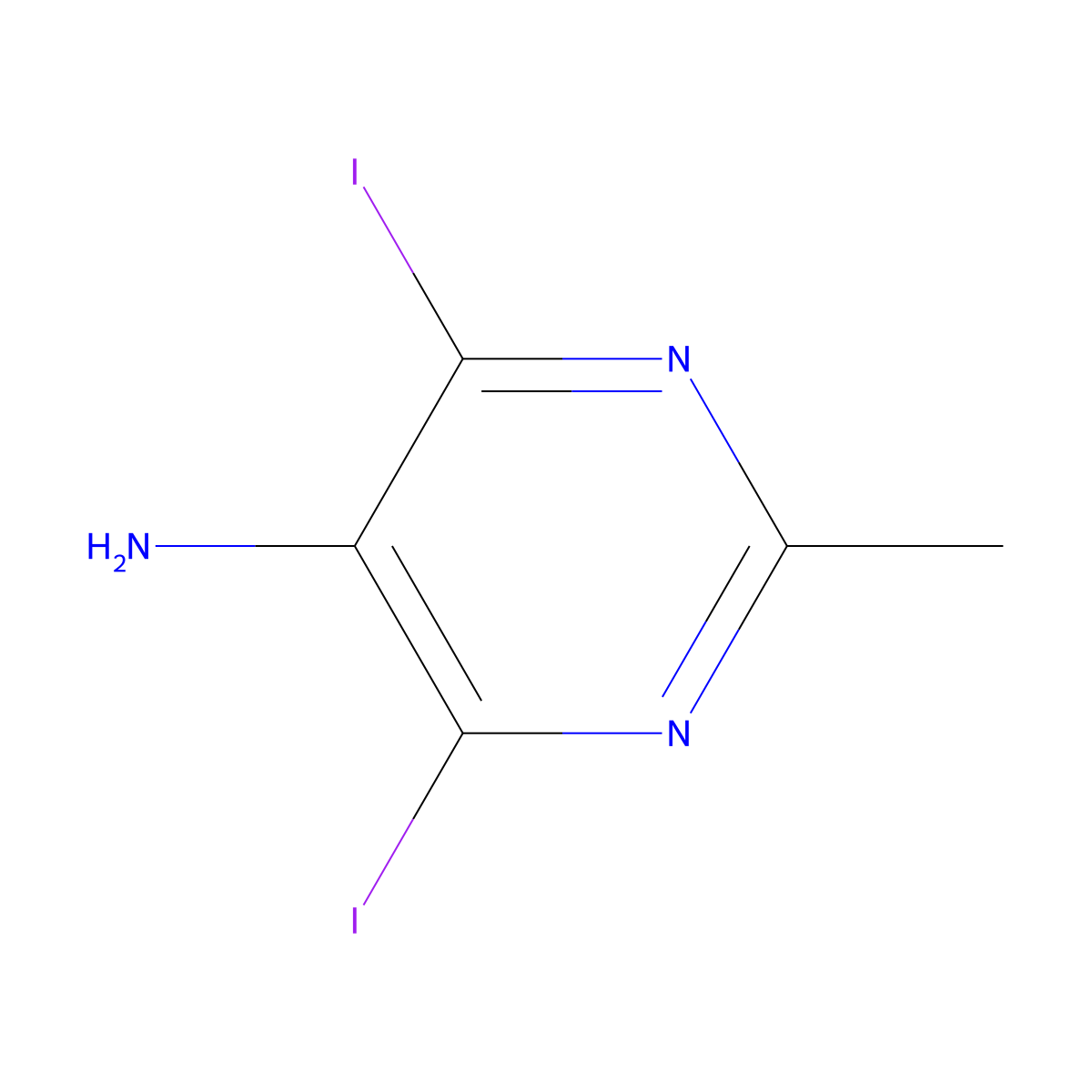 4,6-Diiodo-2-methylpyrimidin-5-amine molecular structure, CAS 2375260-62-9