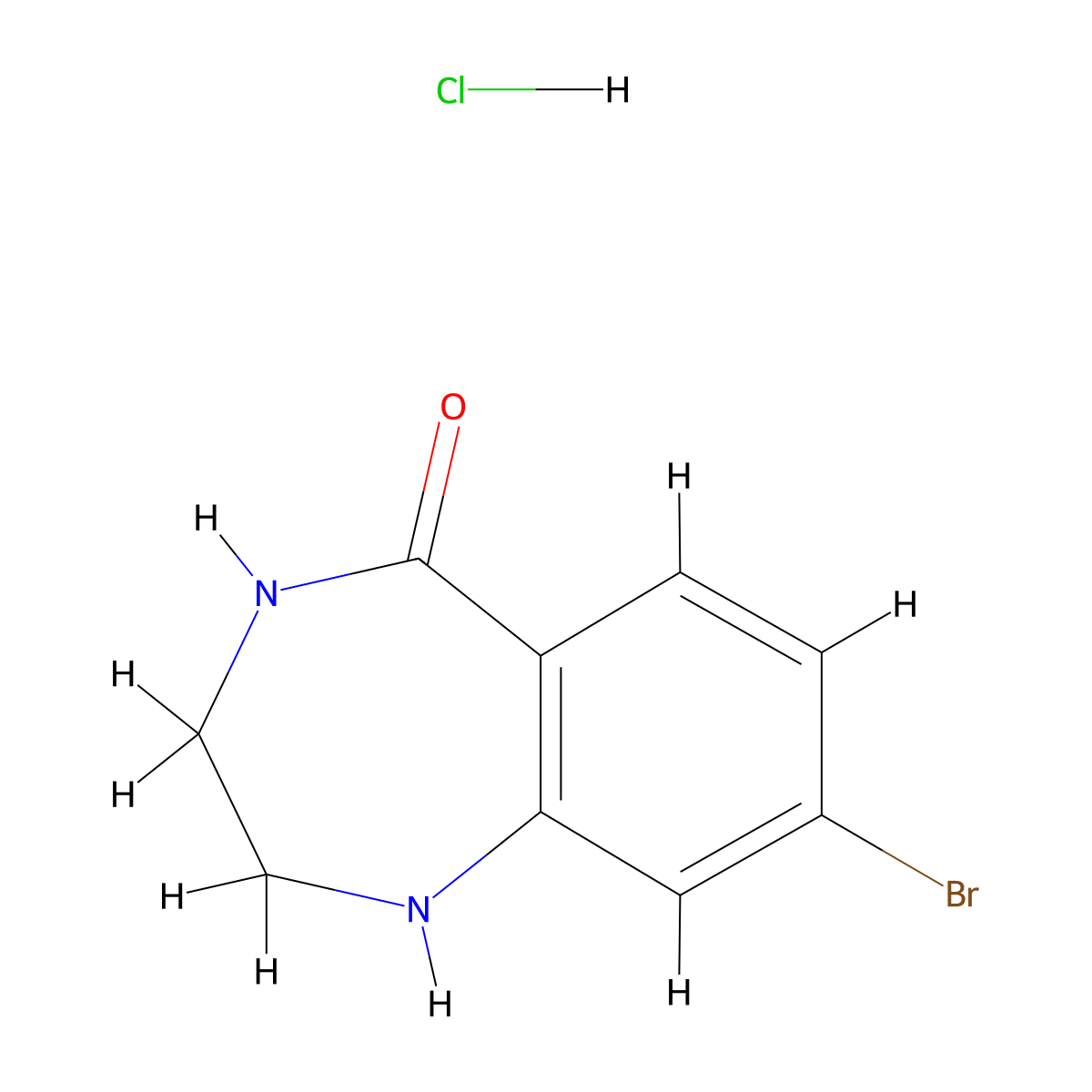 8-bromo-2,3,4,5-tetrahydro-1H-1,4-benzodiazepin-5-one hydrochloride molecular structure, CAS 2375260-63-0
