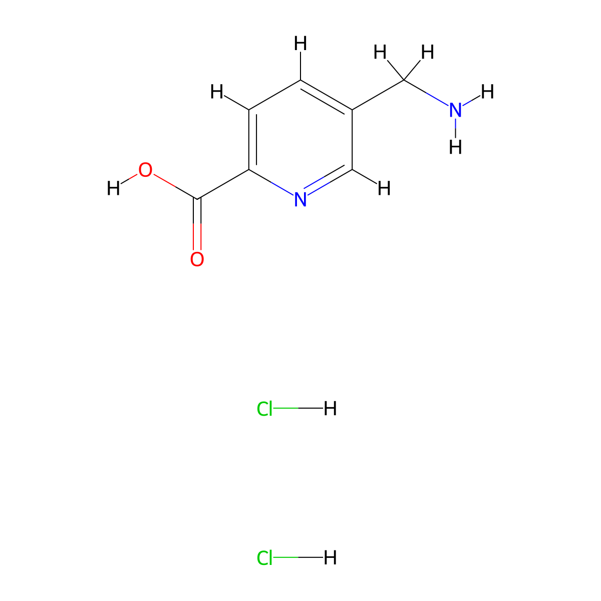5-(Aminomethyl)pyridine-2-carboxylic acid dihydrochloride molecular structure, CAS 2375260-64-1