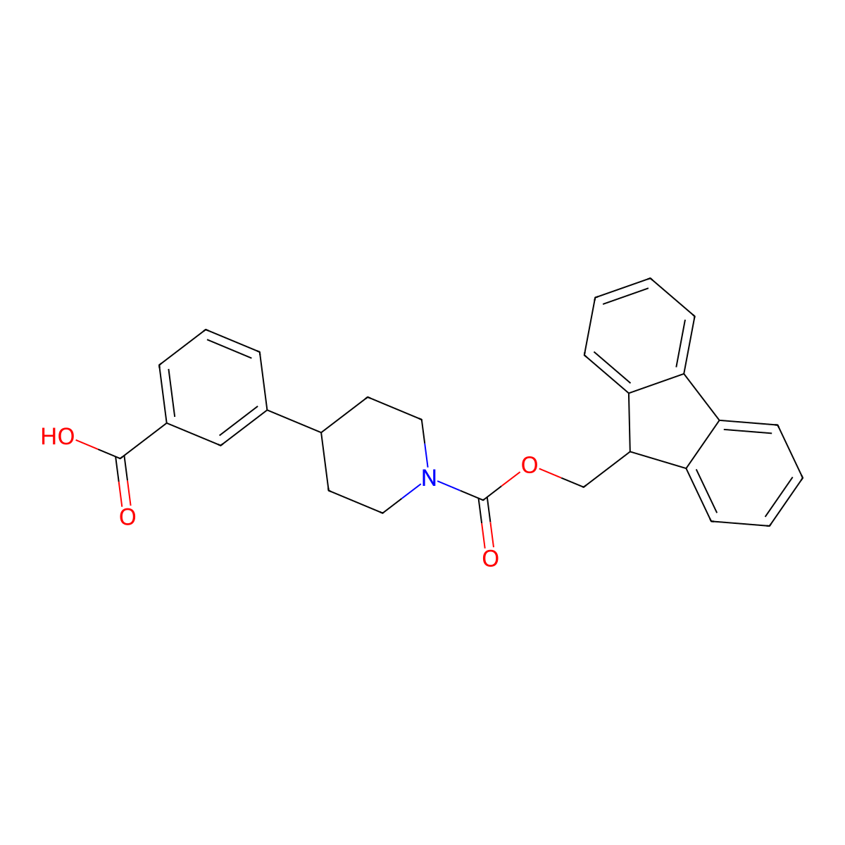 3-(1-{[(9H-fluoren-9-yl)methoxy]carbonyl}piperidin-4-yl)benzoicacid molecular structure, CAS 2375260-66-3