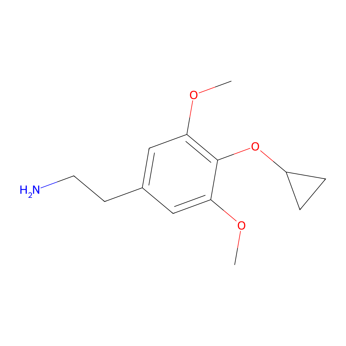 2-(4-Cyclopropoxy-3,5-dimethoxyphenyl)ethan-1-amine molecular structure, CAS 2375260-81-2