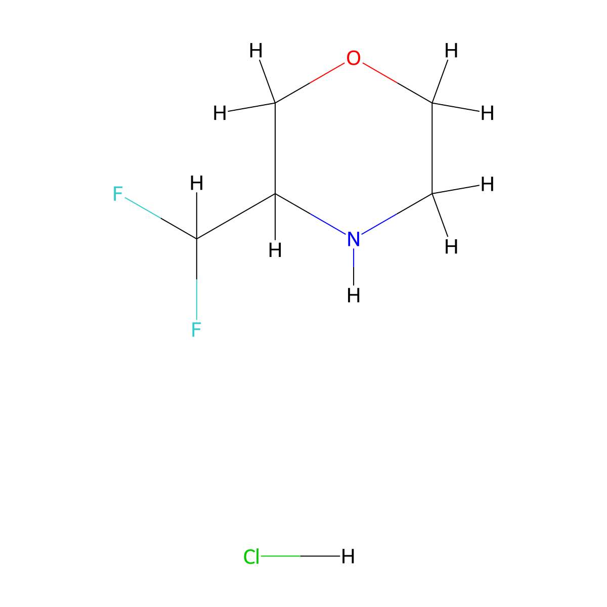 3-(Difluoromethyl)morpholine hydrochloride molecular structure, CAS 2375261-03-1