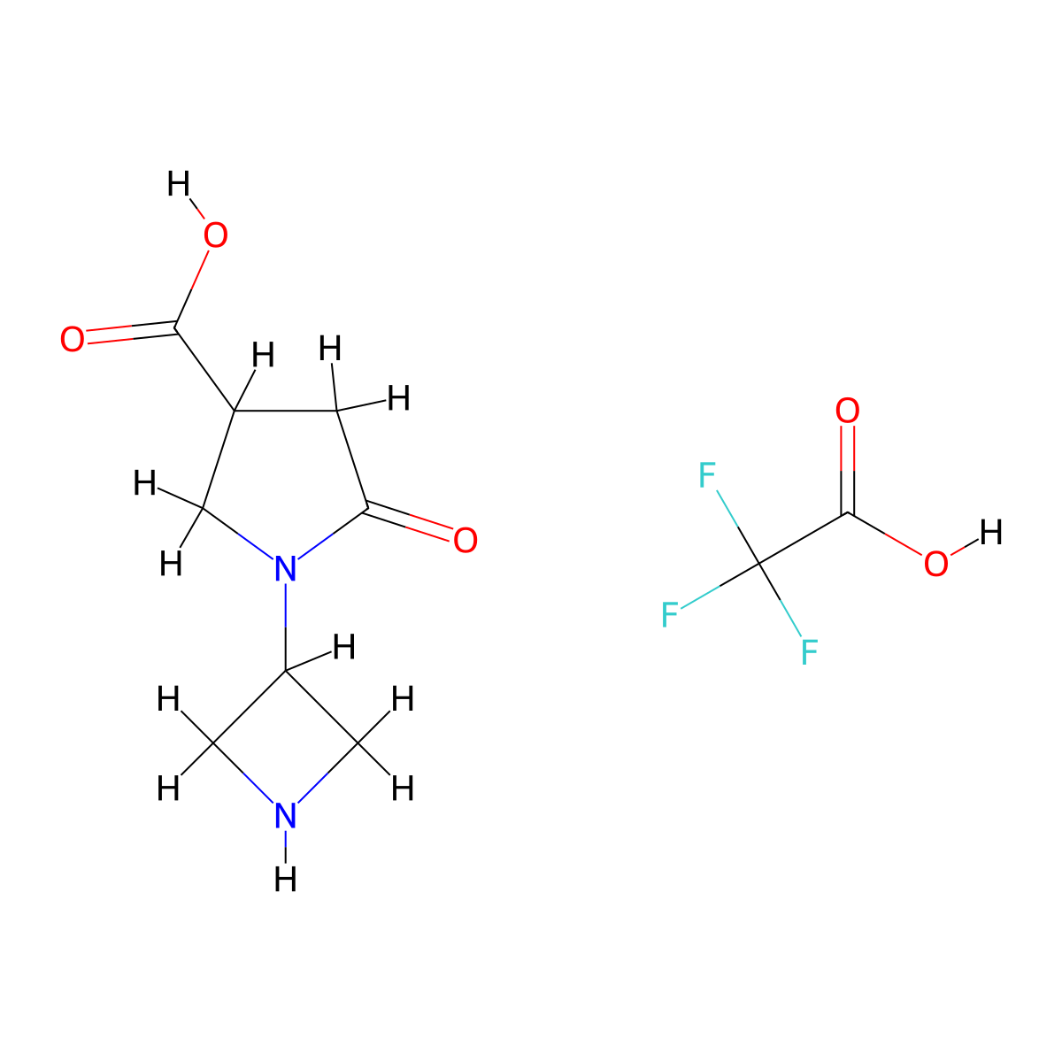 1-(Azetidin-3-yl)-5-oxopyrrolidine-3-carboxylic acid, trifluoroacetic acid molecular structure, CAS 2375261-05-3