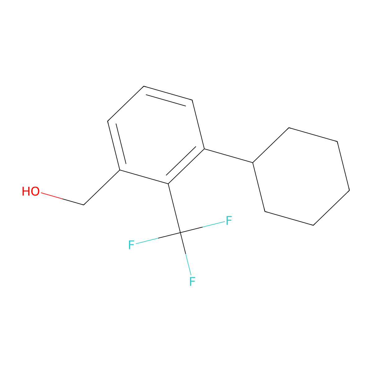 (3-Cyclohexyl-2-(trifluoromethyl)phenyl)methanol molecular structure, CAS 2375261-06-4