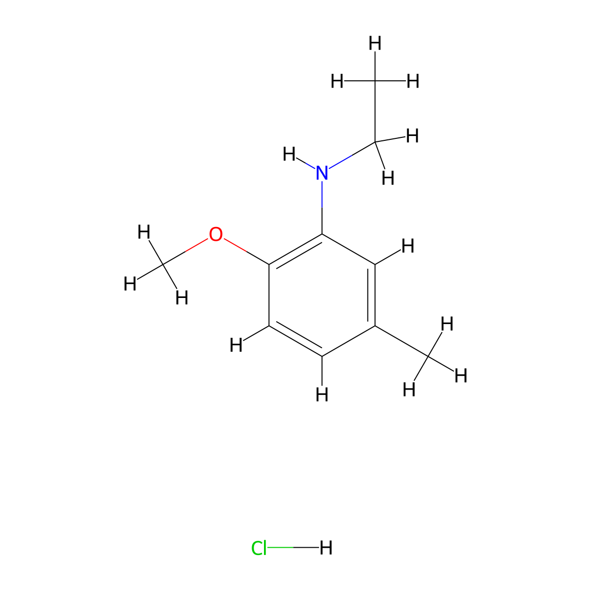 N-ethyl-2-methoxy-5-methylaniline hydrochloride molecular structure, CAS 2375261-19-9