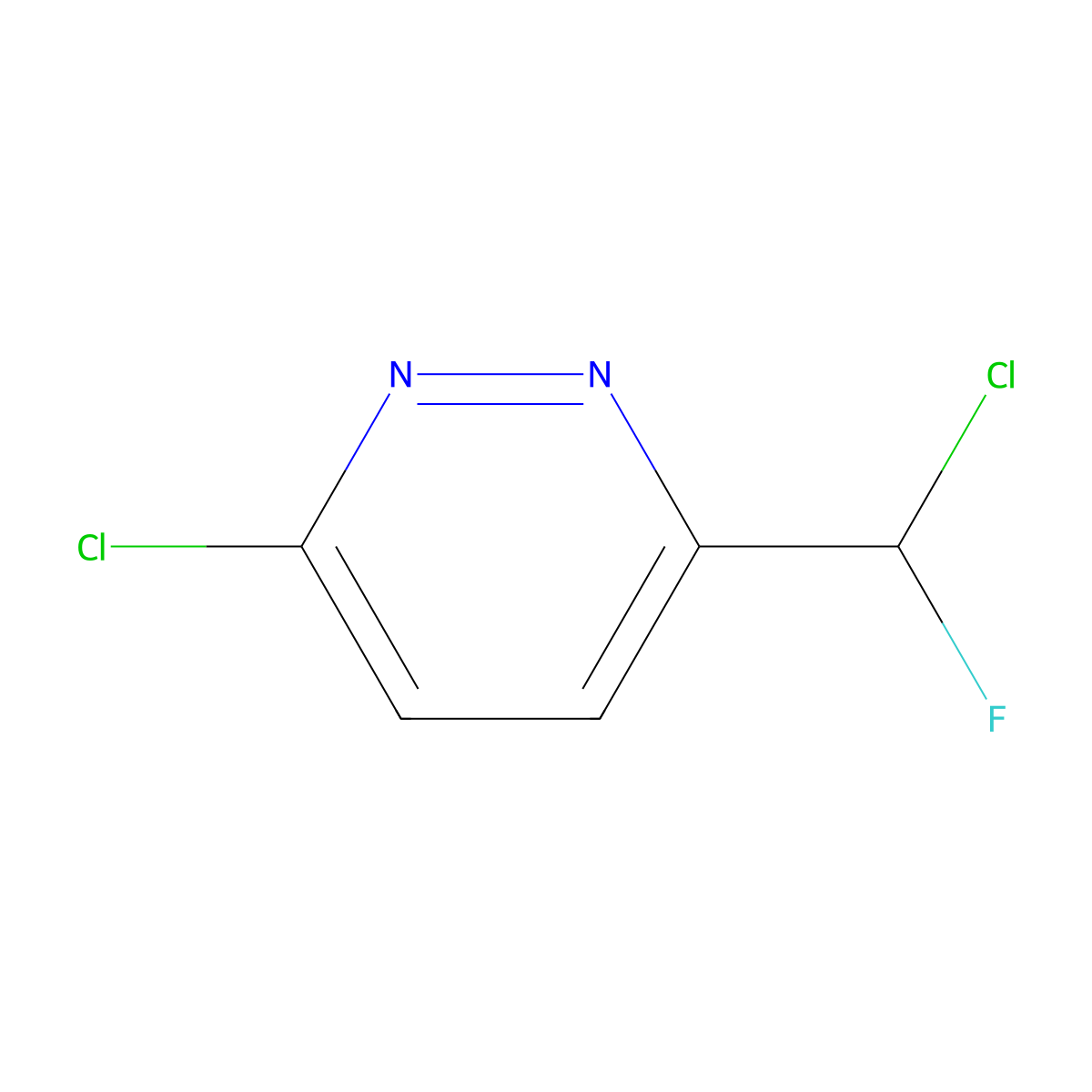 3-Chloro-6-[chloro(fluoro)methyl]pyridazine molecular structure, CAS 2375261-24-6