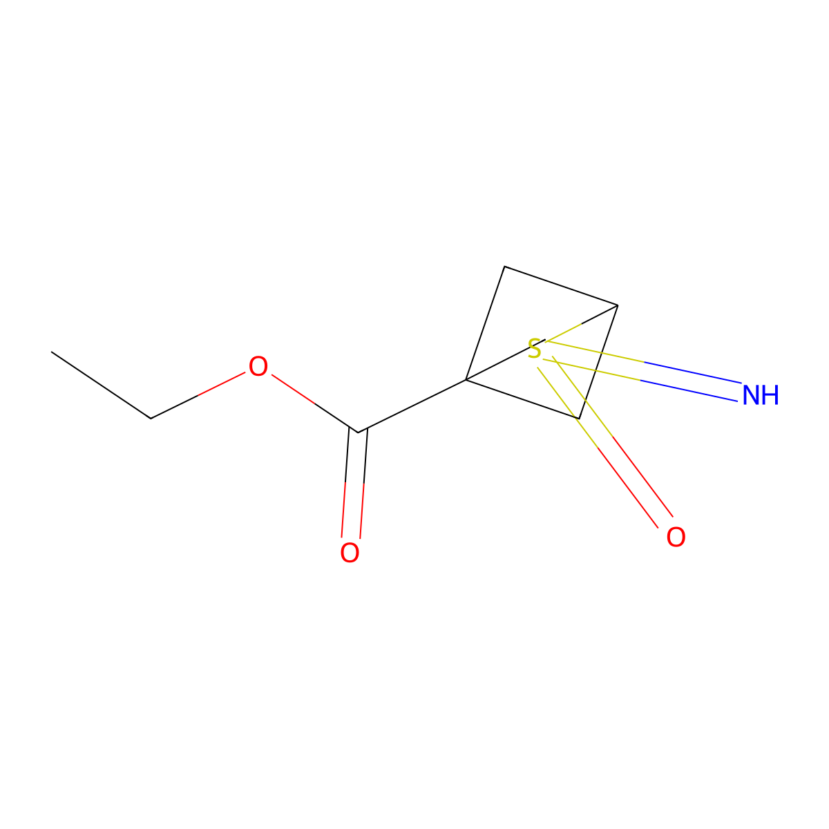 Ethyl 2-imino-2-oxo-2lambda6-thiabicyclo[2.1.1]hexane-4-carboxylate molecular structure, CAS 2375261-28-0