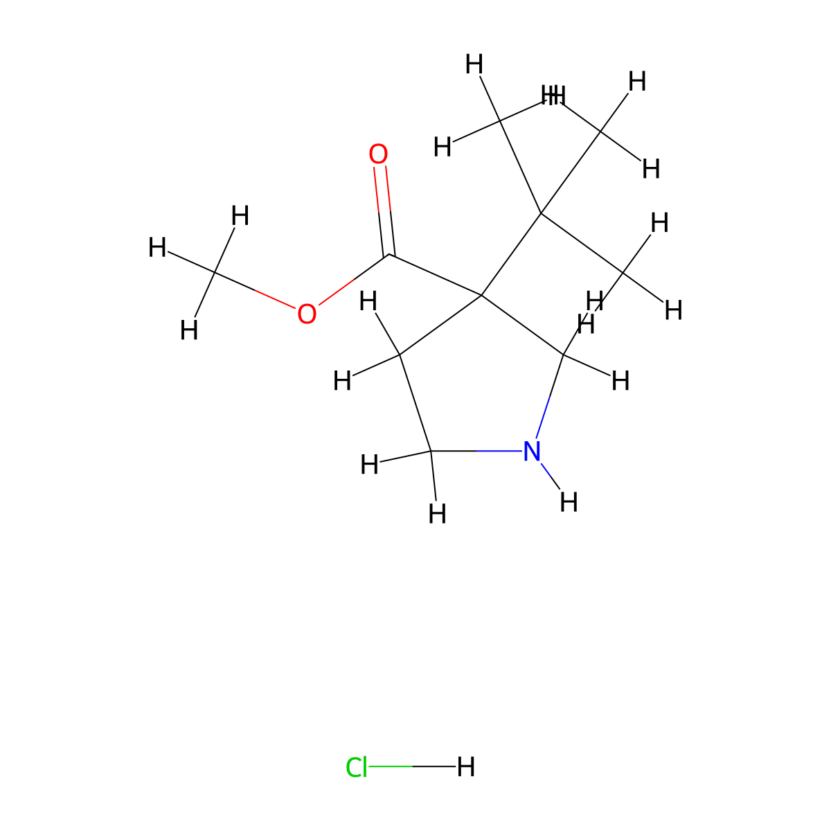 Methyl 3-tert-butylpyrrolidine-3-carboxylate hydrochloride molecular structure, CAS 2375261-32-6