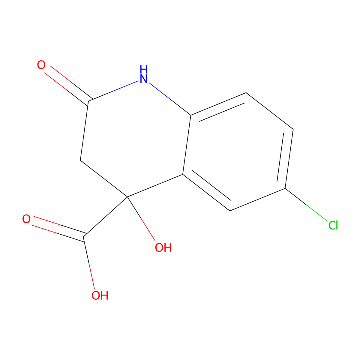 6-Chloro-4-hydroxy-2-oxo-1,3-dihydroquinoline-4-carboxylic acid molecular structure, CAS 2375261-35-9