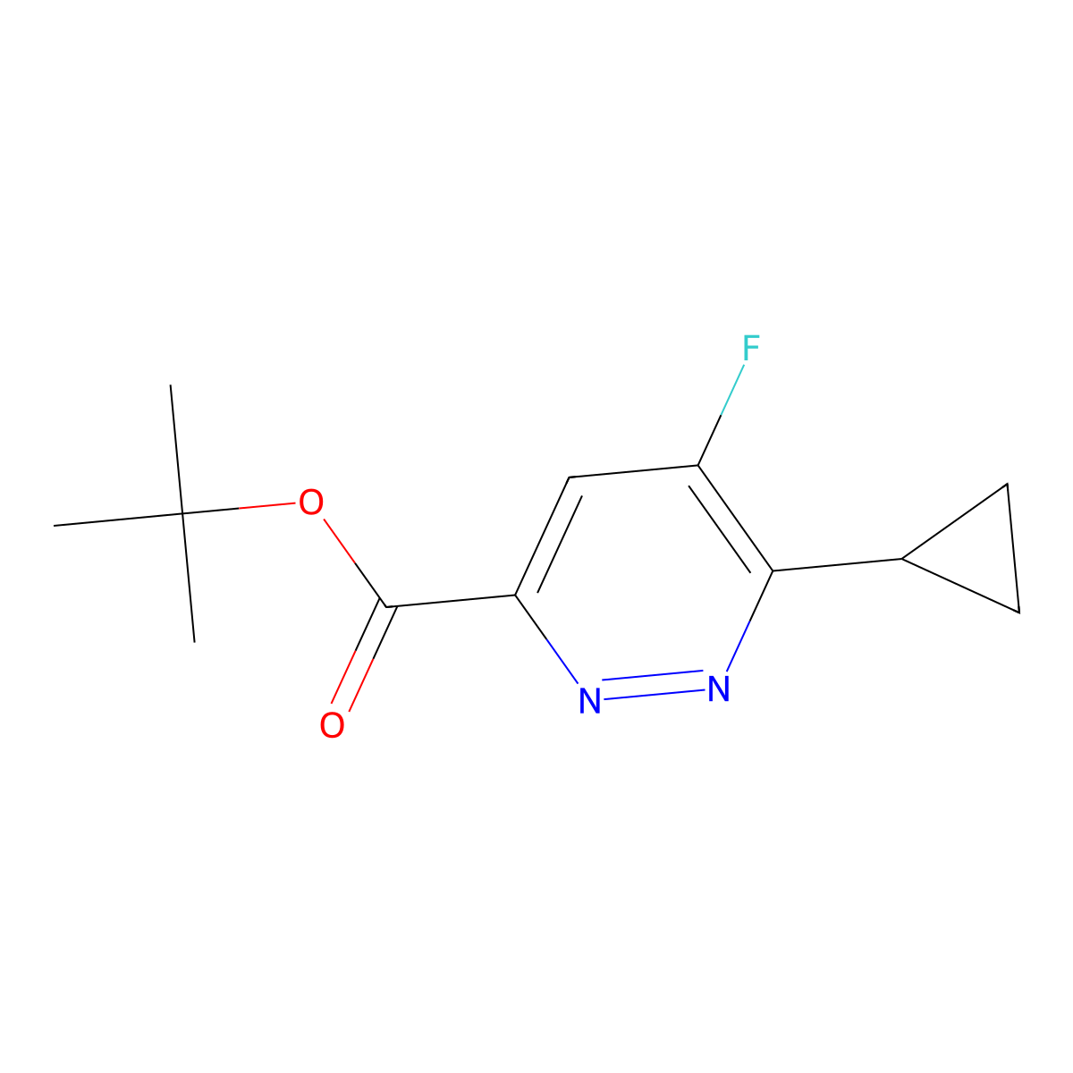 Tert-butyl 6-cyclopropyl-5-fluoropyridazine-3-carboxylate molecular structure, CAS 2375261-53-1