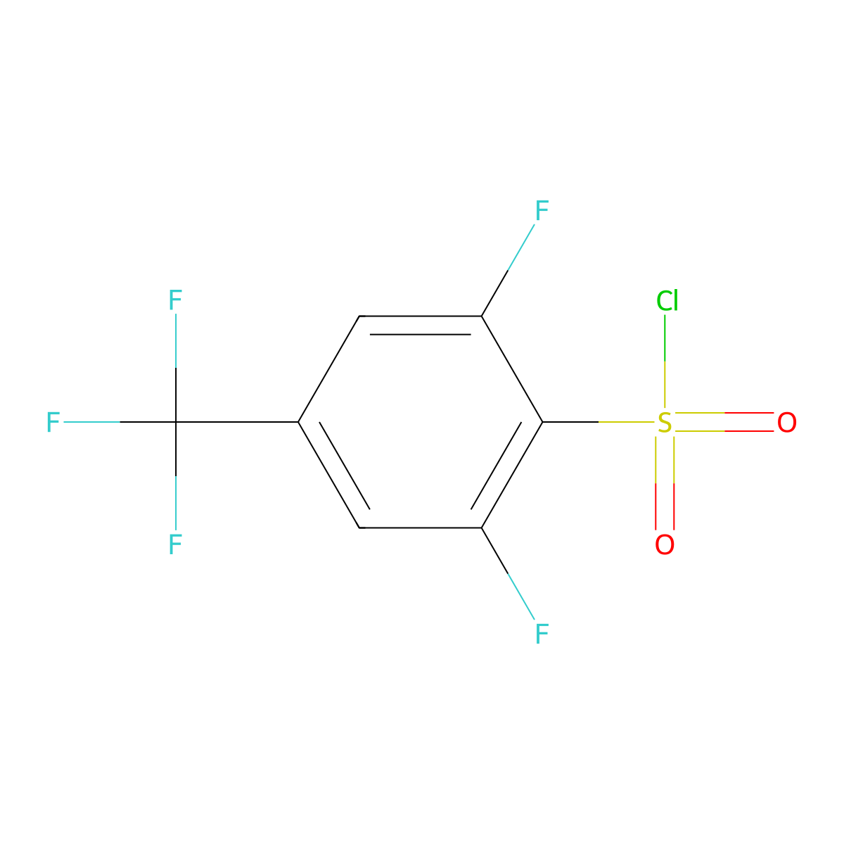 2,6-Difluoro-4-(trifluoromethyl)benzenesulfonyl chloride molecular structure, CAS 2375261-62-2