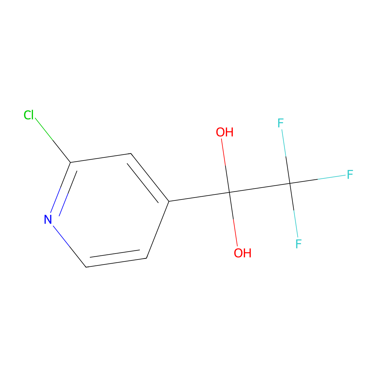 1-(2-Chloropyridin-4-yl)-2,2,2-trifluoroethane-1,1-diol molecular structure, CAS 2375261-69-9