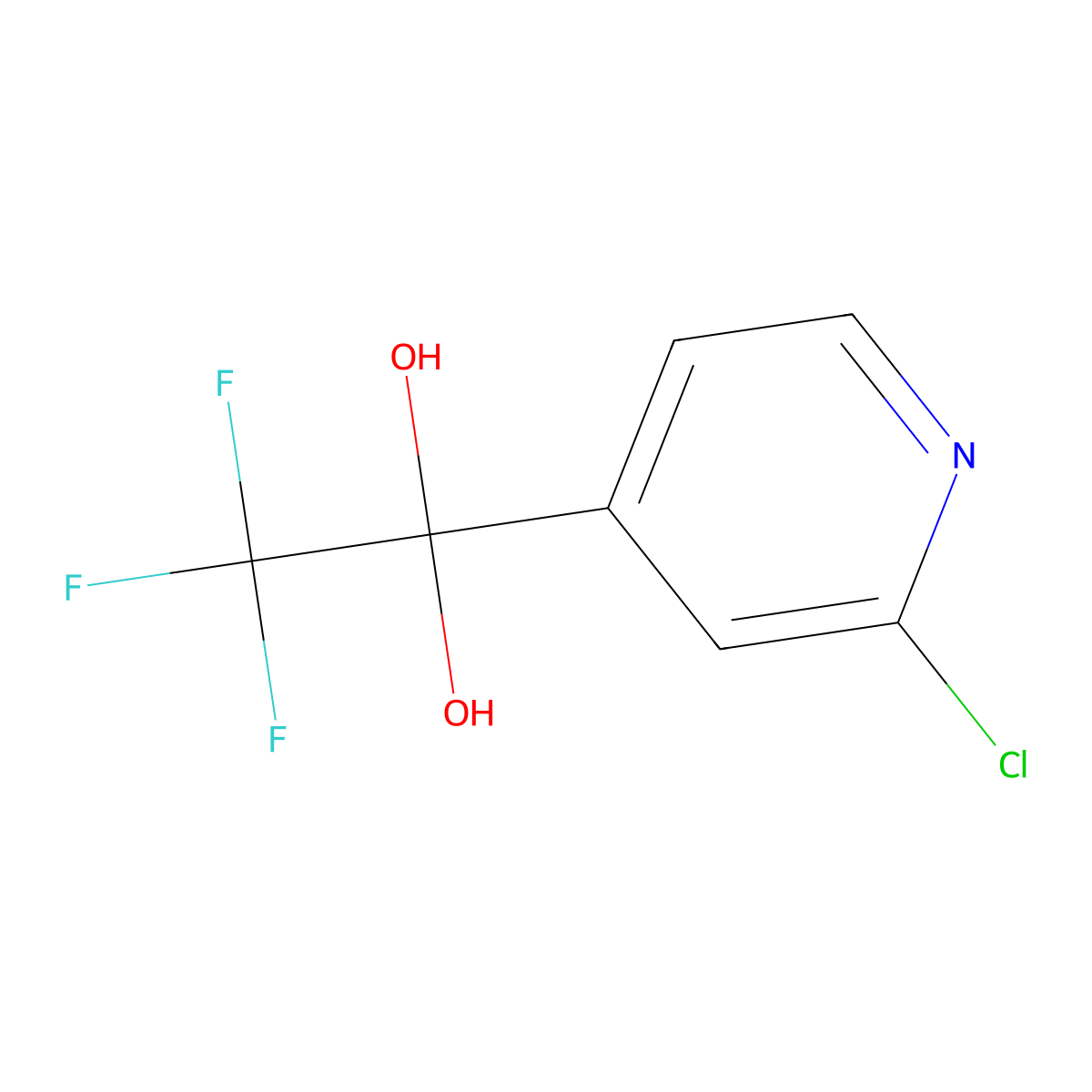 1-(2-Chloropyridin-4-yl)-2,2,2-trifluoroethane-1,1-diol molecular structure, CAS 2375261-69-9