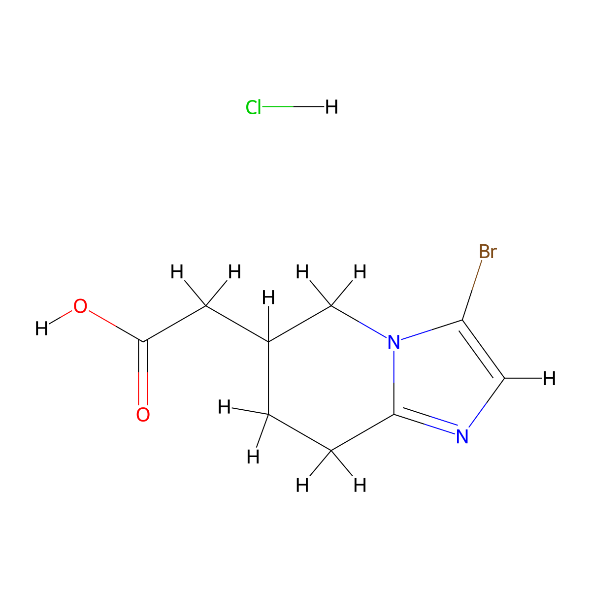 2-{3-bromo-5H,6H,7H,8H-imidazo[1,2-a]pyridin-6-yl}acetic acid hydrochloride molecular structure, CAS 2375261-79-1