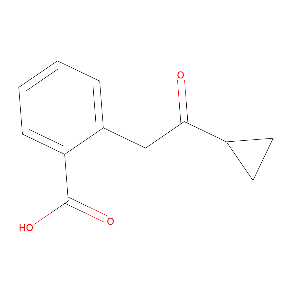 2-(2-Cyclopropyl-2-oxoethyl)benzoic acid molecular structure, CAS 2375261-91-7
