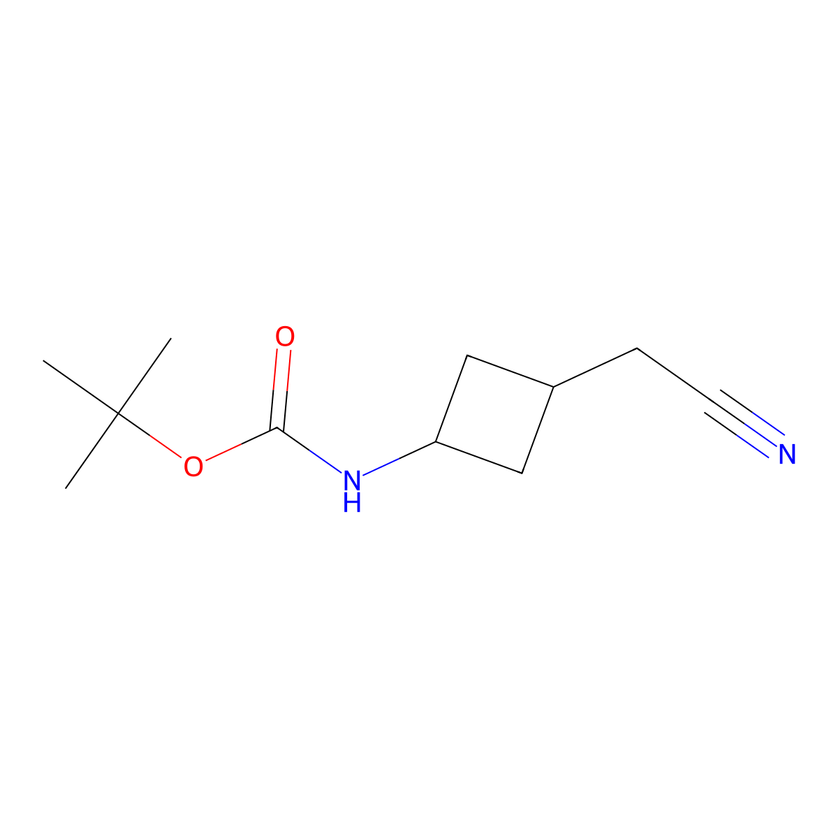 tert-butyl N-[3-(cyanomethyl)cyclobutyl]carbamate molecular structure, CAS 2375261-99-5