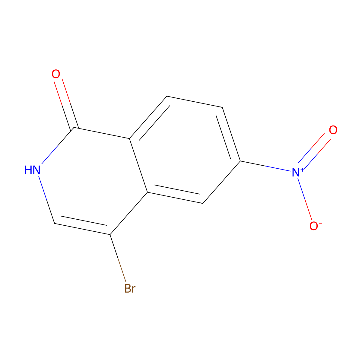 4-Bromo-6-nitro-1,2-dihydroisoquinolin-1-one molecular structure, CAS 2375262-02-3