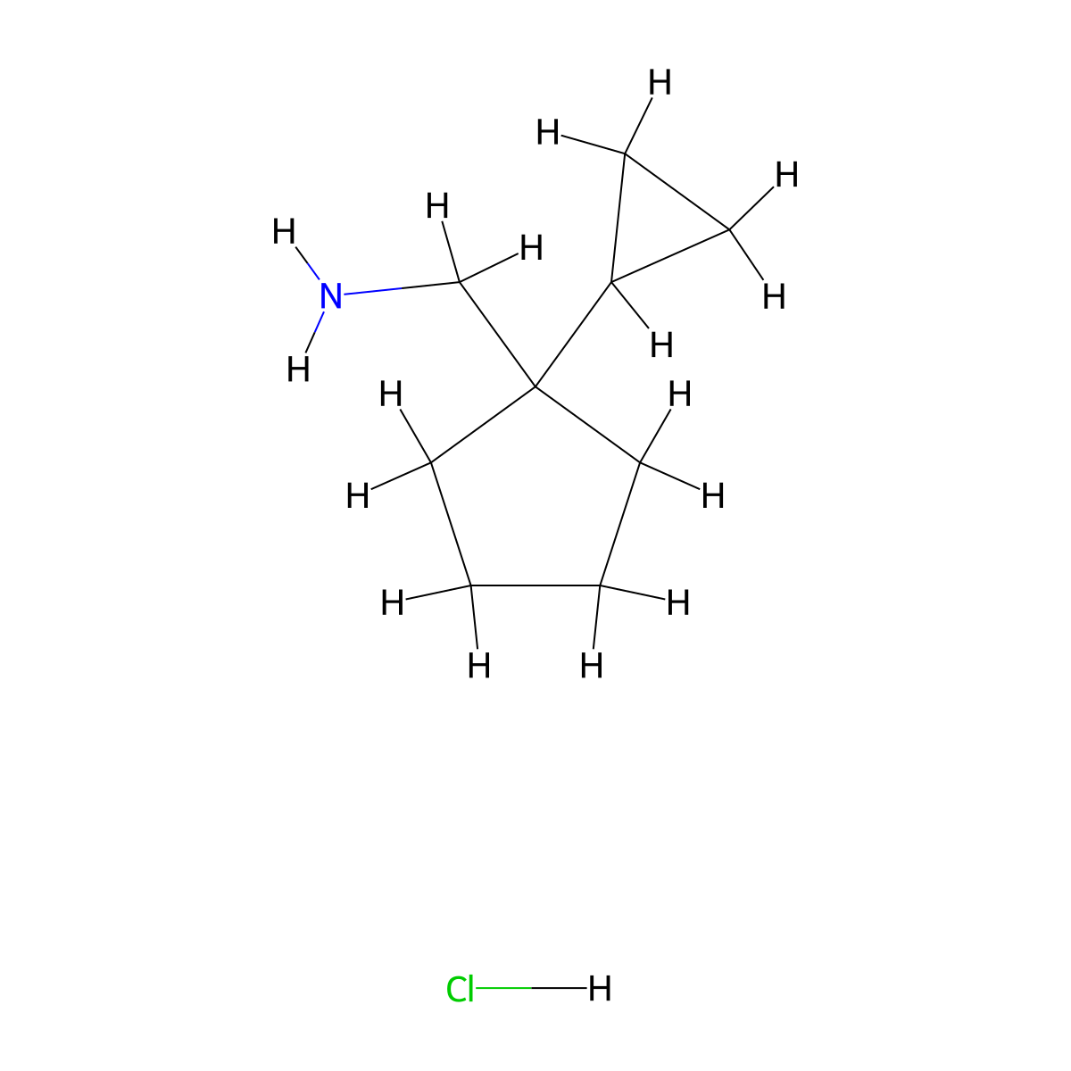 (1-Cyclopropylcyclopentyl)methanamine hydrochloride molecular structure, CAS 2375262-03-4