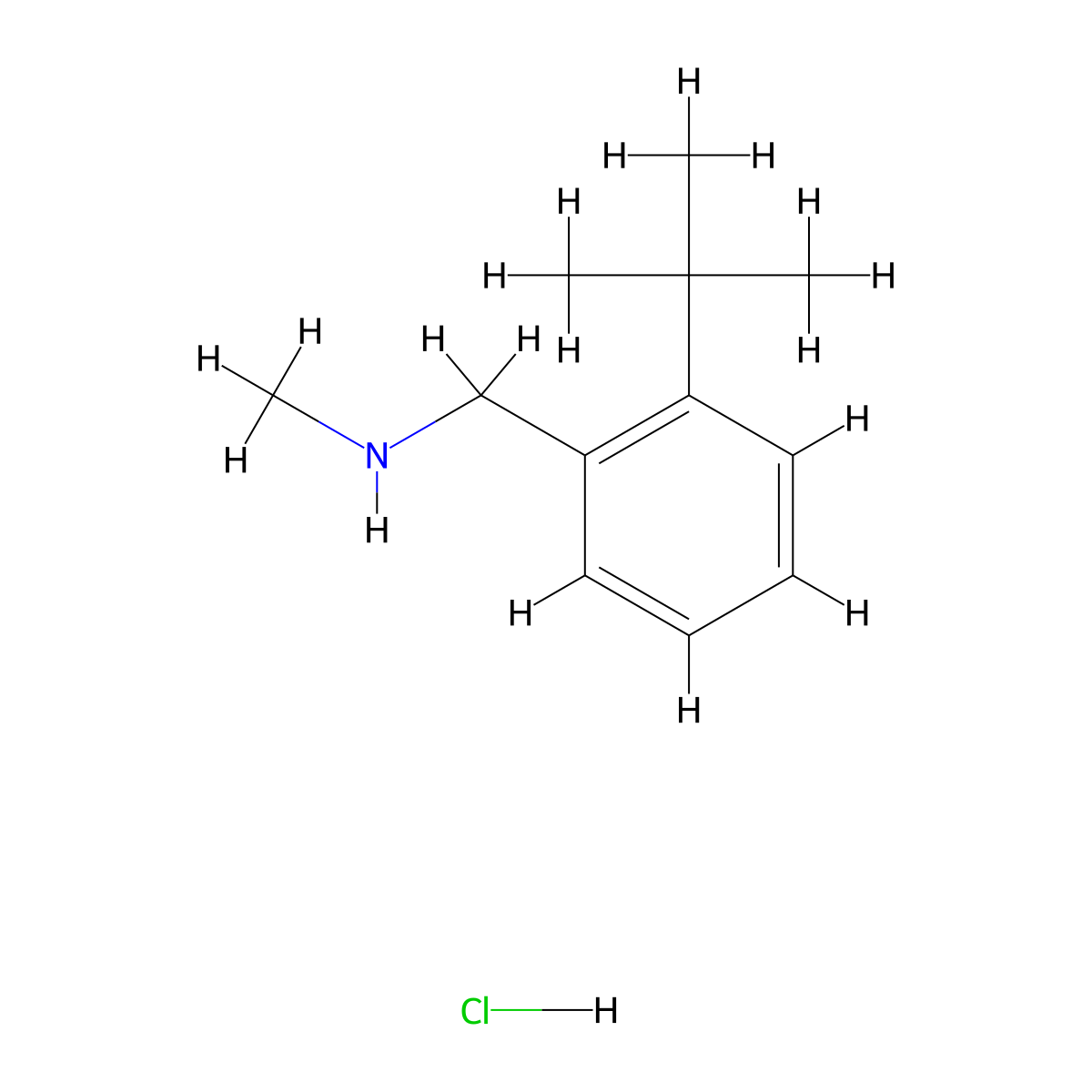 ((2-Tert-butylphenyl)methyl)(methyl)amine hydrochloride molecular structure, CAS 2375262-07-8