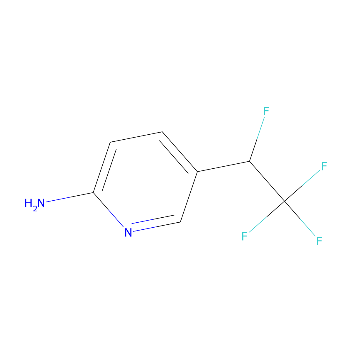 5-(1,2,2,2-Tetrafluoroethyl)pyridin-2-amine molecular structure, CAS 2375262-14-7