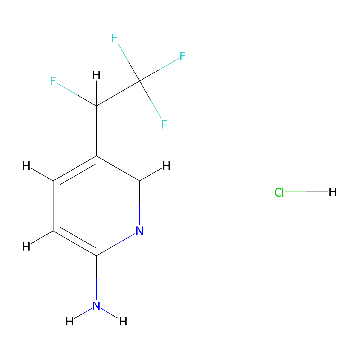 5-(1,2,2,2-Tetrafluoroethyl)pyridin-2-amine hydrochloride molecular structure, CAS 2375262-15-8