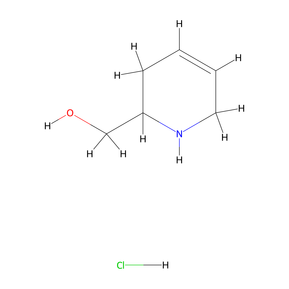 (1,2,3,6-Tetrahydropyridin-2-yl)methanol hydrochloride molecular structure, CAS 2375262-17-0