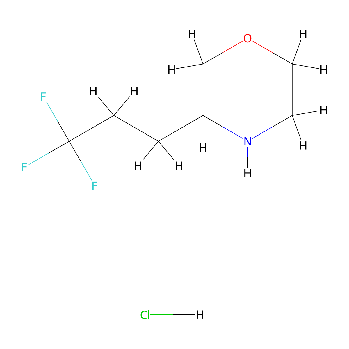 3-(3,3,3-Trifluoropropyl)morpholine hydrochloride molecular structure, CAS 2375262-23-8