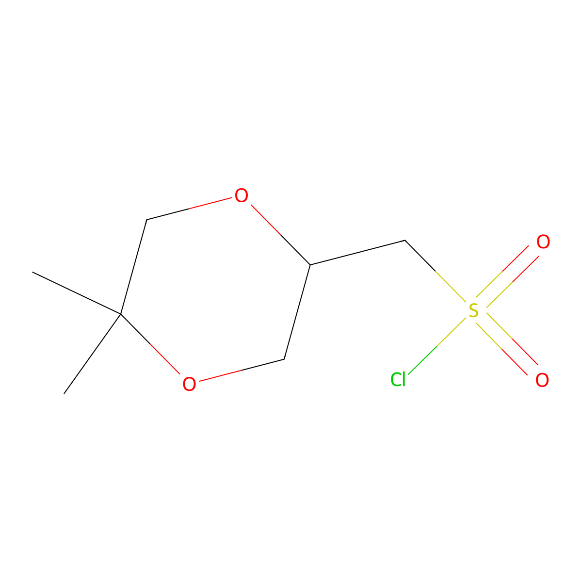 (5,5-Dimethyl-1,4-dioxan-2-yl)methanesulfonyl chloride molecular structure, CAS 2375262-24-9