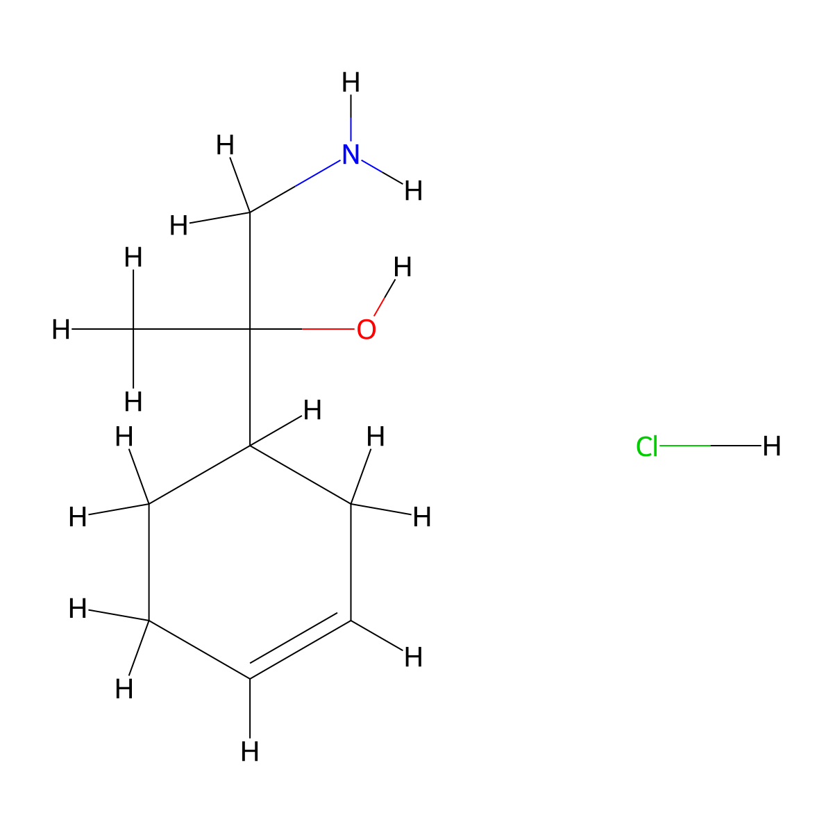 1-Amino-2-cyclohex-3-en-1-ylpropan-2-ol;hydrochloride molecular structure, CAS 2375262-28-3