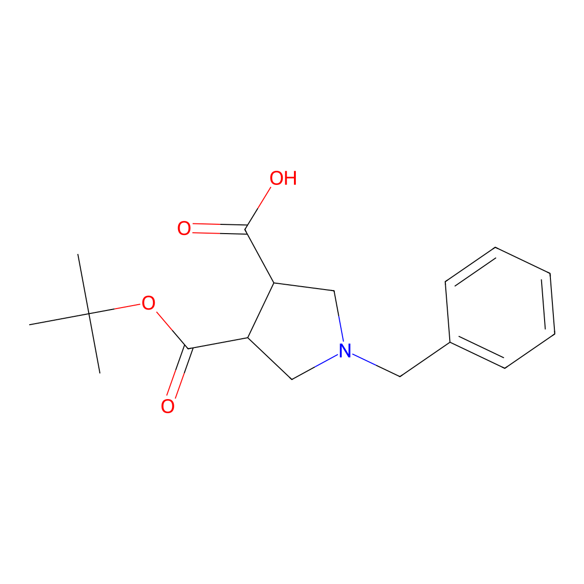 1-Benzyl-4-[(tert-butoxy)carbonyl]pyrrolidine-3-carboxylicacid molecular structure, CAS 2375262-30-7